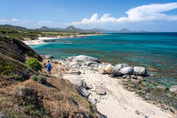 crystal clear water and blue sky by the sea