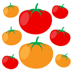 Tomato in cartoon style. Healthy food vector illustration