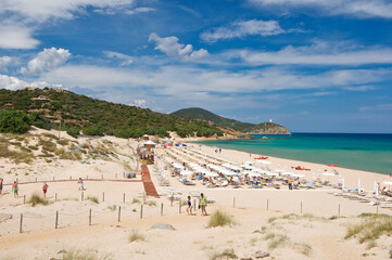 Fototapeta na wymiar Campana Beach, Chia, Cagliari district, Sardinia, Italy, Europe