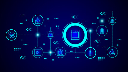 towing machine icon. From web set