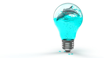 Springende Delfine - A little sea world in a light bulb