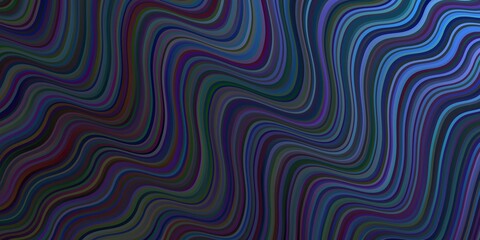 Dark BLUE vector backdrop with curved lines.