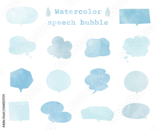 水彩の吹き出しのセット イラスト ふきだし おしゃれ かわいい Arrow Wall Mural Arr Yugoro