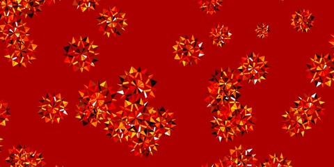 Light Orange vector pattern with colored snowflakes.