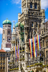 rainbow flags at the munich town hall