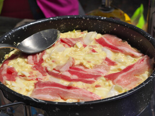登山で作るお好み焼き