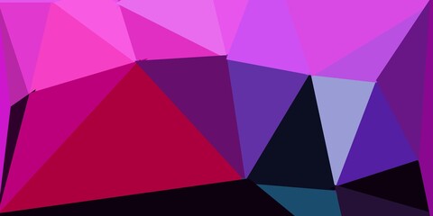Obraz premium Dark pink, green vector polygonal background.