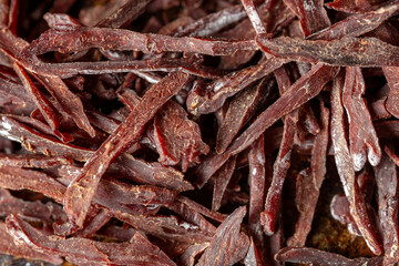 Pieces of dried venison, cut into straws.