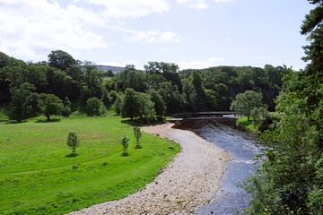 Bridge over the River Wharfe, in Wharfedale, Skipton, West Yorkshire, England.