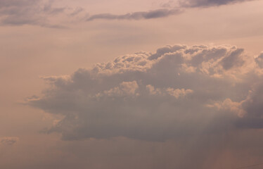 Cumulus cloud formations in the sky