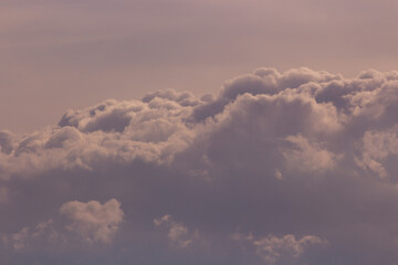 Cumulus cloud formations in the sky