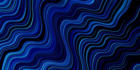 Dark BLUE vector background with curves. Abstract illustration with gradient bows. Design for your business promotion.