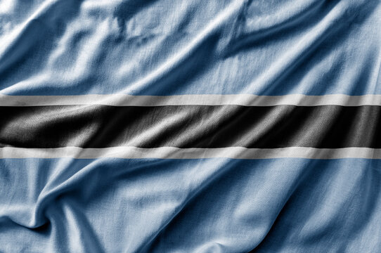 Waving detailed national country flag of Botswana