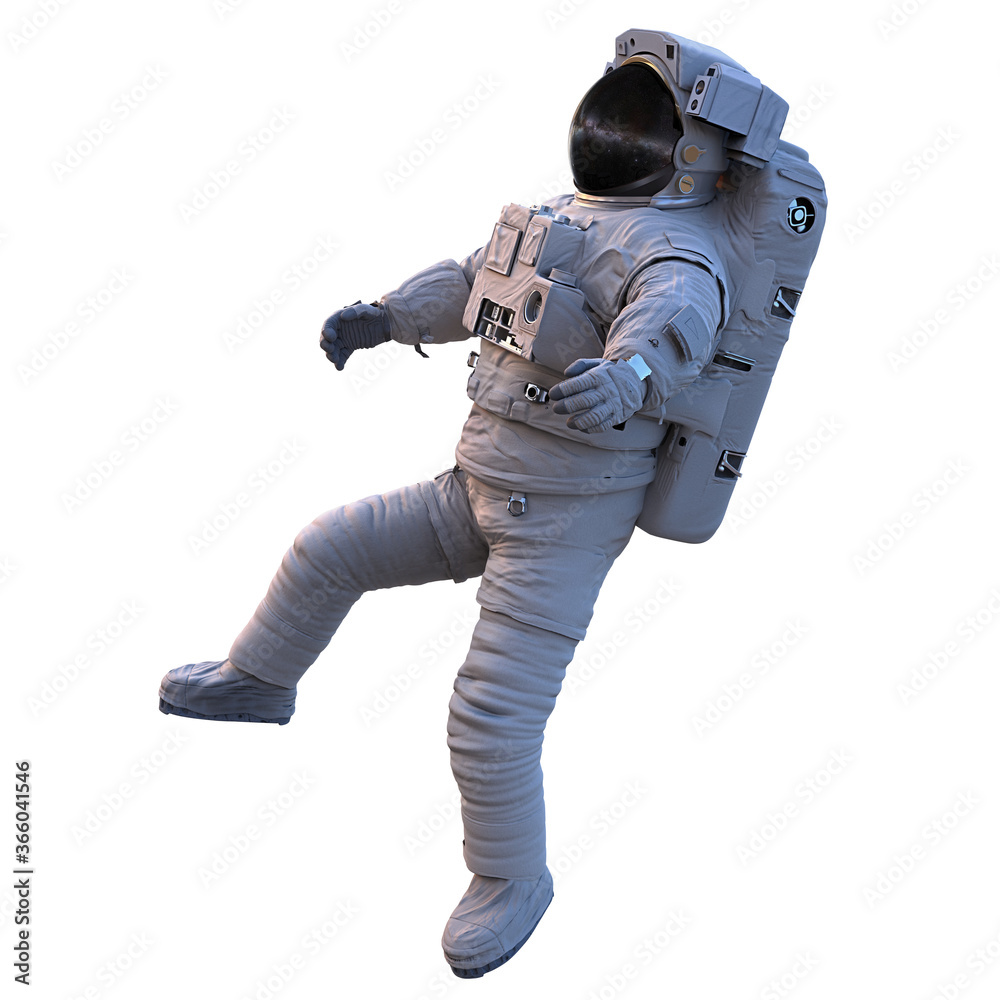 Canvas Prints astronaut performing a spacewalk, isolated on white background