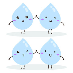 Cute happy water drop vector design