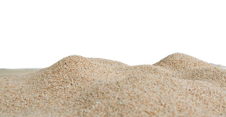 Fototapeta na wymiar Sand desert pile isolated on white background.