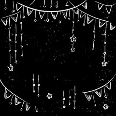 Eid al Adha, Ramadan kareem chalk drawing banner.