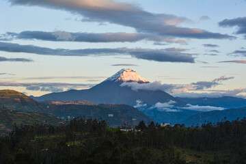 Tungurahua volcano in autumn, located in Ecuador 