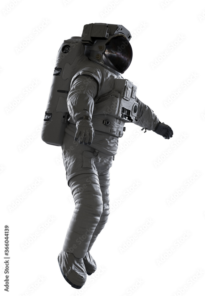 Canvas Prints astronaut flying in outer space, isolated on white background