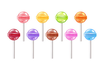 Vector colorful lollipop isolated on white background