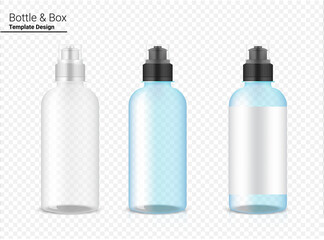 Bottle 3D Mock up Realistic transparent Plastic Shaker Vector for Water and Drink. Bicycle and Sport Concept Design.