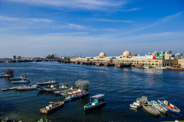 Fototapeta na wymiar Afternoon view of one of Sharjah lagoons.UAE