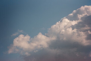 Cumulus cloud formations in the sky