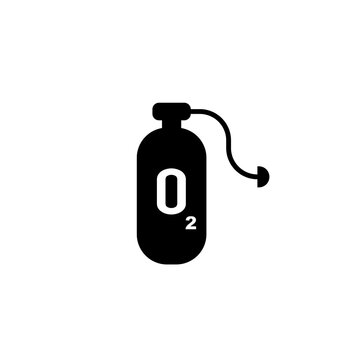 Oxygen icon. Black filled vector illustration.