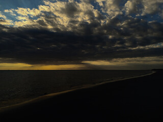 Fototapeta na wymiar beach with a sunset background