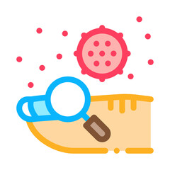 nail infection research icon vector. nail infection research sign. color symbol illustration