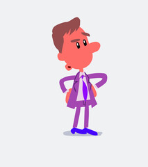 Businessman doubting in isolated vector illustration

