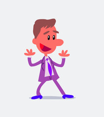 Pleasantly surprised businessman in isolated vector illustration
