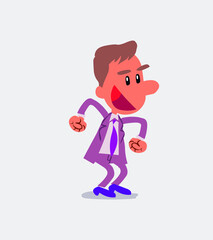 Euphoric businessman makes plans in isolated vector illustration
