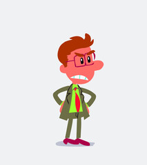 Angry businessman in isolated vector illustration
