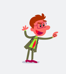Business man pointing while arguing
