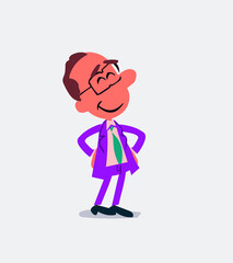 Satisfied businessman in isolated vector illustration
