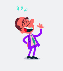 Businessman laughing happily in isolated vector illustration
