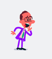 Business man unpleasantly surprised in isolated vector illustration
