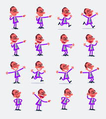 Cartoon character businessman in smart casual style. Set with different postures, attitudes and poses, doing different activities in isolated vector illustrations.
