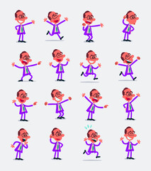 Cartoon character businessman in smart casual style. Set with different postures, attitudes and poses, doing different activities in isolated vector illustrations.
