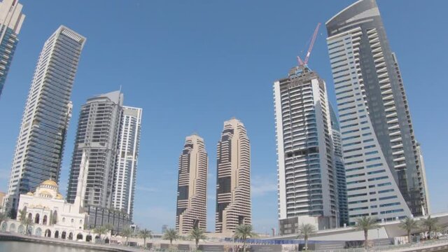 Futuristic, luxurious skyscrapers of Dubai, United Arab Emirates