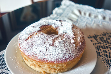 closeup of a chiffon cake