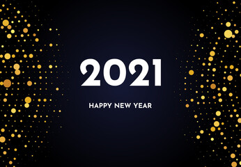 2021 Happy New Year of gold glitter pattern