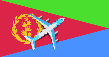 illustration, eritrea, plane, background, business, travel, concept, international, design, tour, tourism, transport, fly, airplane, holiday, trip, eritrean, icon, symbol, template, vector, web, trans