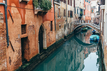 Canal in Venice Italy. Venice architecture. Venice postcard.