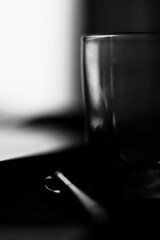 glass of water on the table