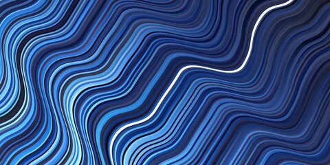 Dark BLUE vector pattern with curves. Bright sample with colorful bent lines, shapes. Design for your business promotion.