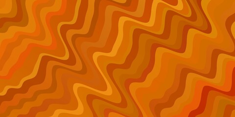 Light Orange vector template with curves. Colorful abstract illustration with gradient curves. Pattern for booklets, leaflets.