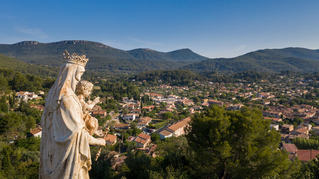 Panoramic view of a city, cuers, var