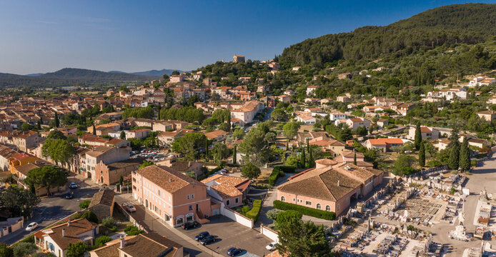 Panoramic view of a city, cuers, var